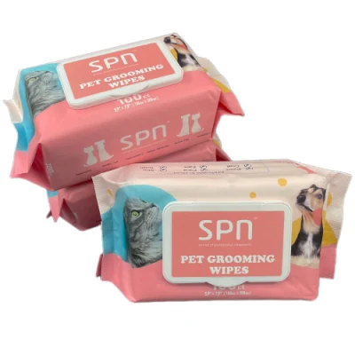 Compostable Big Size Softe and Gentle Disinfect Soft Dog and Cat Wet Clean Tissue Pets Face and Mouth Towels Lightening Sensitive Eco-Friendly Animal Wet Wipe