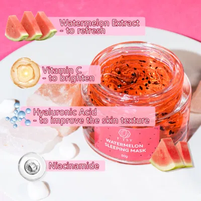 New Hot Selling Watermelon Mask Overnight Resurfacing Mask Hyaluronic Acid Moisturizing Sleeping Mask