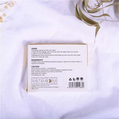 Private Label Hydrogel Lip Plumping Mask 24K Collagen Crystal Gold Lip Mask