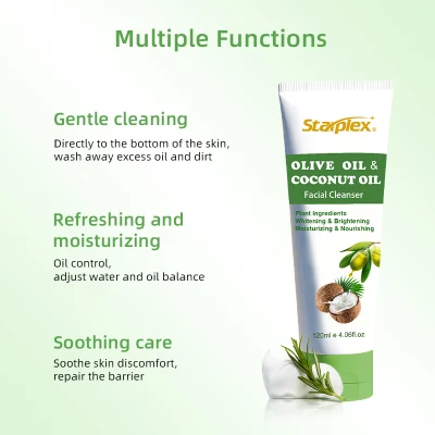 Starplex or Custom Logo Organic Olive Oil Skin Moisturizing Facial Foam Coconut Oil Cleanser Face Wash