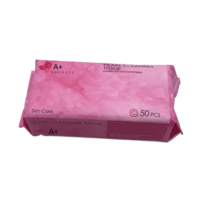 Cotton Facial Tissue Cleansing Tissue Wipes Through Factory OEM