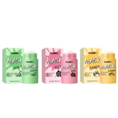 Private Label Natural Organic Anti Aging Acne Treatment Green Tea Turmeric Facial Mud Mask Face Clay Mask Stick