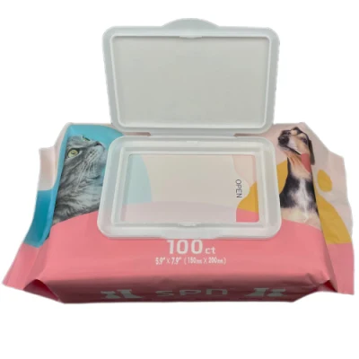 Compostable Big Size Softe and Gentle Disinfect Soft Dog and Cat Wet Clean Tissue Pets Face and Mouth Towels Lightening Sensitive Eco-Friendly Animal Wet Wipe