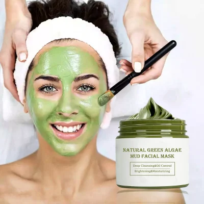 OEM/ODM Natural Green Algae Green Tea Skin Care Oil Control Repairing Clay Mud Facial Mask