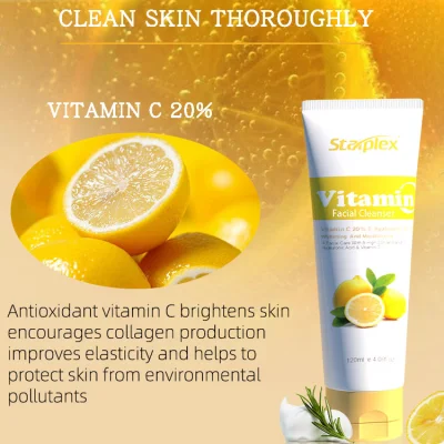 Private Label Starplex Custom Oily Skin Whitening Hydrating Natural Facial Cleanser Vitamin C Face Wash