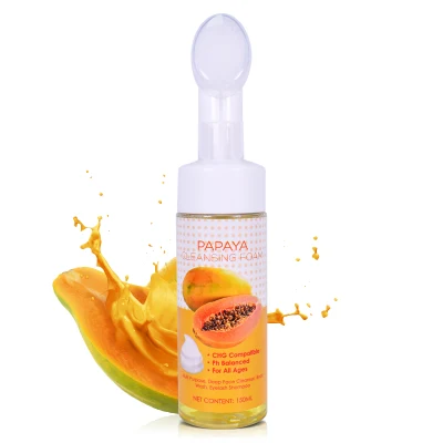 Natural Hydrating Shrink Pores Acne Treatment Oil Control Aloe Vera Stwarberry Foam Facial Cleanser