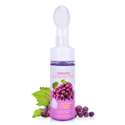 Natural Hydrating Shrink Pores Acne Treatment Oil Control Aloe Vera Stwarberry Foam Facial Cleanser