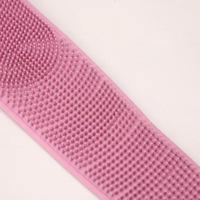 Pink Blue Factory Custom Extra Long Silicone Thickness Two-Sided Rubbing Bath Towel Silicone Brush for Children and Adults