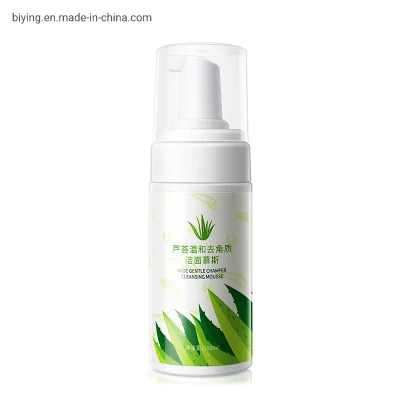 OEM Aloe Vera Deep Cleansing Exfoliating Face Cleaner Mousse Moisturizing Brightening Foam Face Wash Facial Cleanser