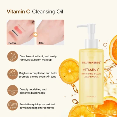 Private Label Skin Care Deep Makeup Remover Vitatmin C Face Cleansing Oil