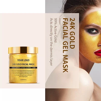 OEM Skin Care Beauty Private Label Brightening Anti Aging Anti Wrinkl Pure 24K Gold Collagen Facial Mask Cream