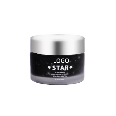 Private Label Korean Cosmetics Black Facial Glitter Face Peel off Glow Mask