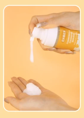 Customize Logo Exfoliating Cleansing Mousse Foam Plastic Foam Pump Bottle Chamomilla Facial Cleanser Mousse