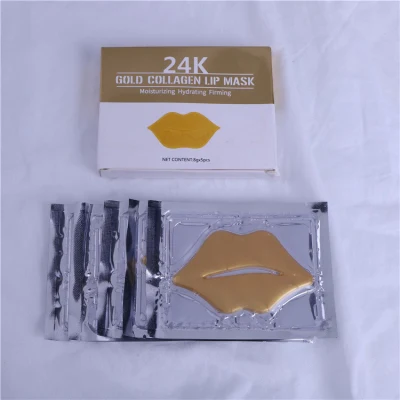 Private Label Hydrogel Lip Plumping Mask 24K Collagen Crystal Gold Lip Mask