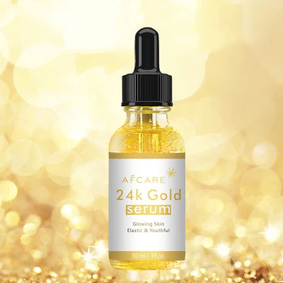 Private Label Organic Nature 24K Gold Serum Facial Moisturizing Whitening Brightening Wholesale Face Serum