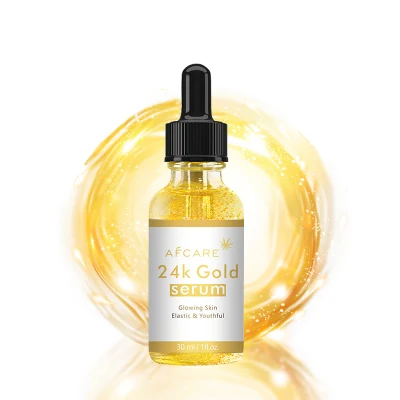 Private Label Organic Nature 24K Gold Serum Facial Moisturizing Whitening Brightening Wholesale Face Serum