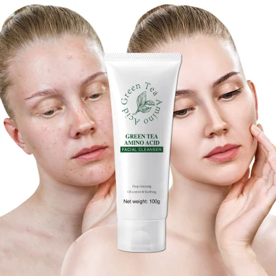 Cosmetic Skin Care Foam Facial Cleanser Refrshing Green Tea Face Wash Cleanser