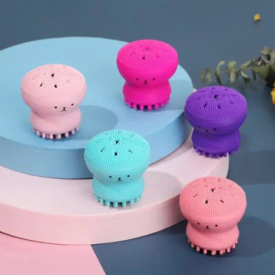 Octopus Double Head Facial Scrubber Silicone Facial Cleanser Brush