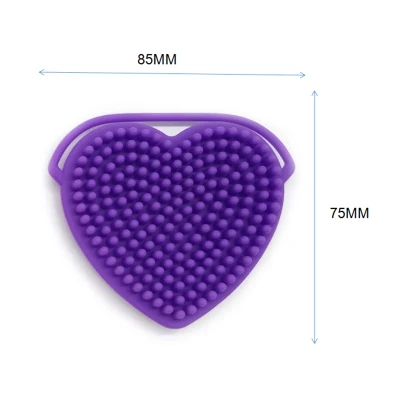 Silicone Heart-Shaped Peach Heart Double-Sided Massage Cleansing Brush for Adult Face Wash Bath