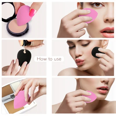 Wholesale Waterdrop Non Latex Muti-Colored Foundation Blending Powder Puff Cosmetic Puff Makeup Sponge