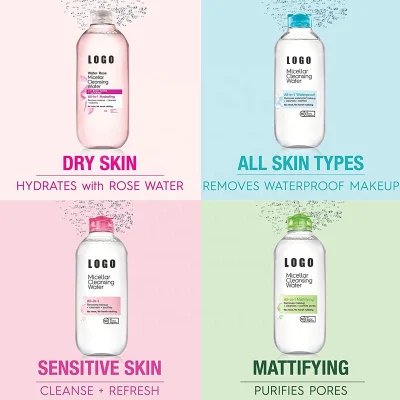 Private Label OEM Natural Micellar Cleansing Water Based Makeup Remover Facial Cleanser for Oily Skin Face Wash Hydrating Moisturizing Acne Control Foam Women