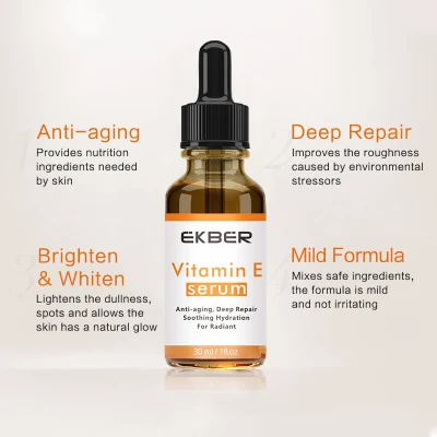 Private Label Anti Aging Whitening Facial Serum with Hyaluronic Acid Hydrating Retinol Moisturizing Vitamin E Serum