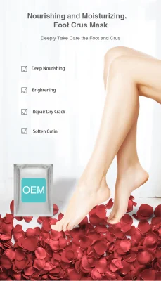 OEM Private Label Exfoliating Long Foot Mask Peeling Smooth Skin Lavender Care Feet Peel off Foot Masks 70cm