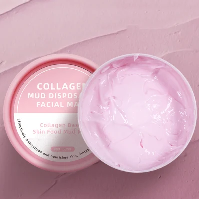 Vegan Kaolin Facial Skin Care Firming Exfoliating Blackhead Collagen Turmeric Face Mud Clay Mask