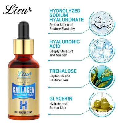 Liru Professional Skin Care Anti-Aging Anti-Wrinkle Hyaluronic Acid Collagen Niacinamide Face Serum