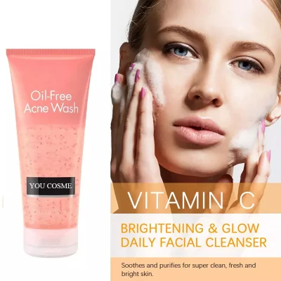 OEM Acne Treatment Dark Oil Mask Facial Foam Skin Care Aloe Vera Cleanser