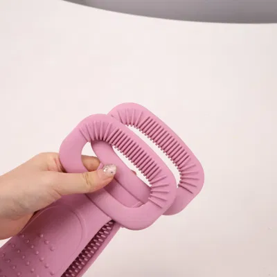 Pink Blue Factory Custom Extra Long Silicone Thickness Two-Sided Rubbing Bath Towel Silicone Brush for Children and Adults