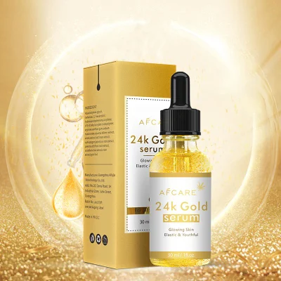 Private Label Organic Nature 24K Gold Serum Facial Moisturizing Whitening Brightening Wholesale Face Serum