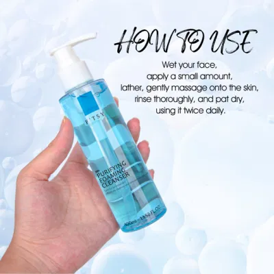 Factory Price Gentle Cleanse Purifying Foaming Facial Cleanser Smoothing Cleansing Gel for Oily Skin