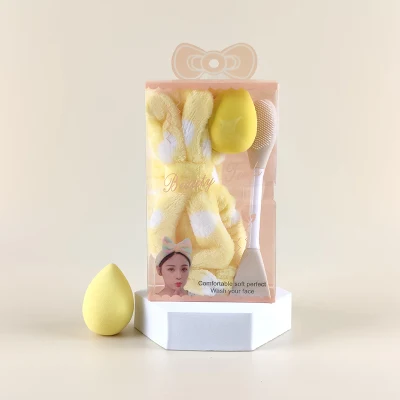 Beauty Egg Cleansing Set Water Drop Puff Mask Face Brush Silicone Hair Band Combination