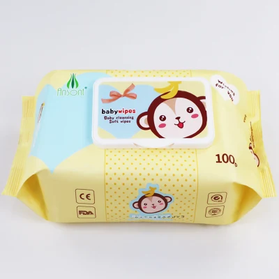 100 PCS Spunlace Skincare Face Pure Water Cleaning Baby Wipes