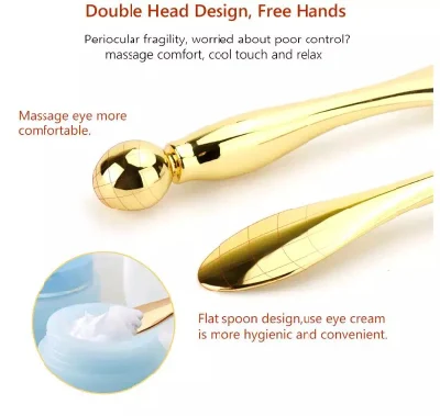 Wholesale Beauty Tool Eye Cream Applicator Mixing Spatulas Skin Care Mini Zinc Alloy Mask Eye Cream Introducing Scoop with Massage Stick