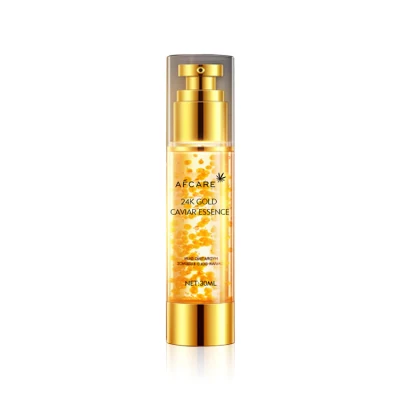 Private Label Custom Skin Whitening Moisturizing Anti-Aging Natural Organic 24K Gold Caviar Face Serum