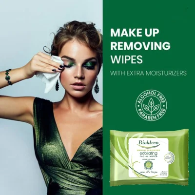 Biokleen Daily Cleansing Fragrance-Free Bamboo Acne Prone Skin Waterproof Makeup Removal Wipes