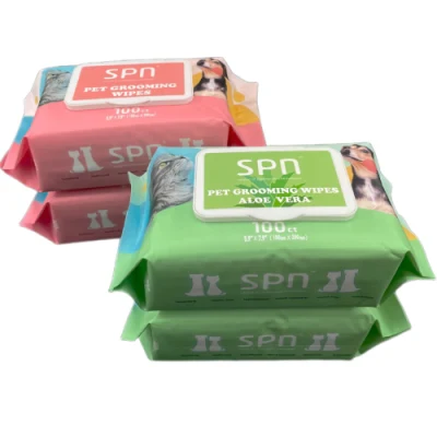 Compostable Big Size Softe and Gentle Disinfect Soft Dog and Cat Wet Clean Tissue Pets Face and Mouth Towels Lightening Sensitive Eco-Friendly Animal Wet Wipe