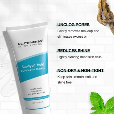 High Quality Organic Beauty Private Label Oil-Control Salicylic Acid Purifying Gel Cleanser