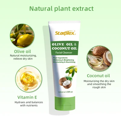 Starplex or Custom Logo Organic Olive Oil Skin Moisturizing Facial Foam Coconut Oil Cleanser Face Wash