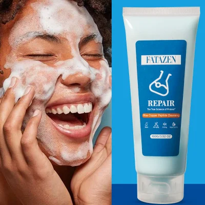 Moisturizing Blue Copper Peptide Face Cleanser Cream Deep Cleansing Smoothing Foaming Repairing Facial Cleanser