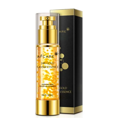 Private Label Custom Skin Whitening Moisturizing Anti-Aging Natural Organic 24K Gold Caviar Face Serum