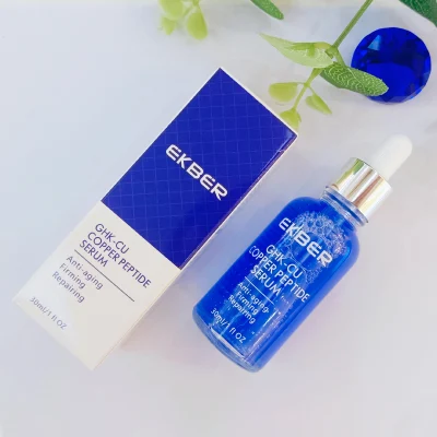 Organic Natural Korean Skin Care Facial Brightening Face Soothing Blue Copper Peptide Serum Facial Serum
