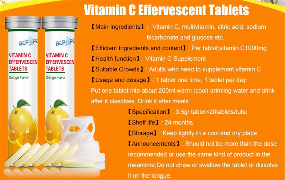 Skin Whitening Vitamin C 1000mg Effervescent Tablets