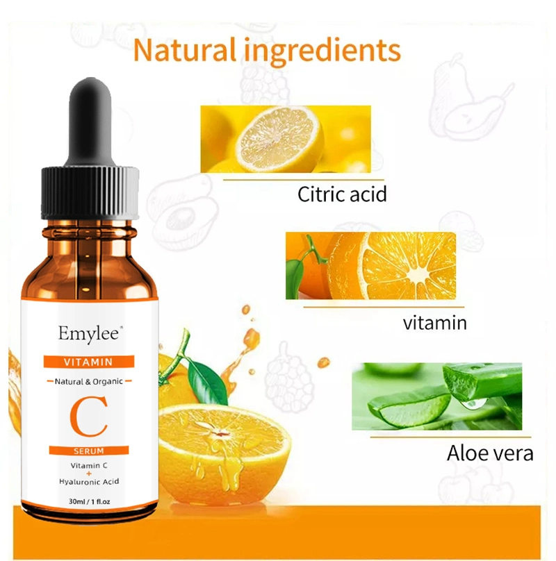 Facial Skin Care Essence Vit C Brightening Serum with Hyaluronic Acid Face 20% Vitamin C Serum
