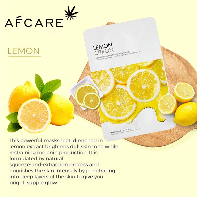 100% Natural Organic Best Brightening Hydrating Sheet Facial Mask Wholesale OEM Skin Care Oil Control Vitamin C Fruit Face Mask