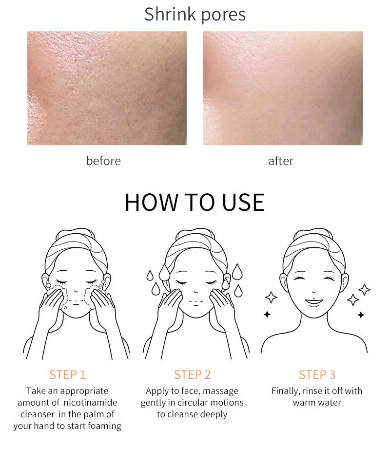 Korean Salicylic Acid Acne Face Wash Foam Beauty Whitening Facial Cleansers