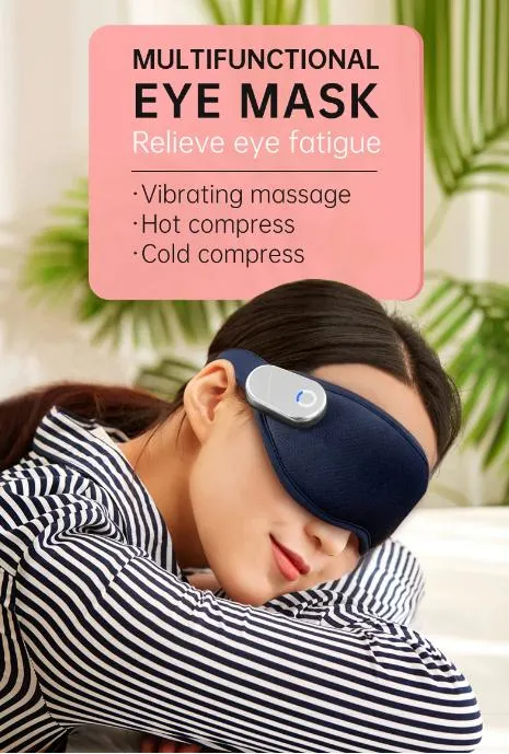 Electric Heating Eye Mask Vibration Eye Massager Cool Warm Compress Sleeping Mask Relieve Fatigue