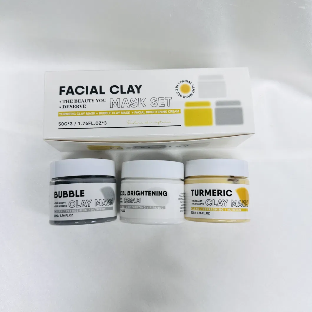 Private Label Vegan Exfoliating Skincare Purifying Face Clay Mask Deep Cleansing Facial Mud Mask Whitening Clay Mask Kit